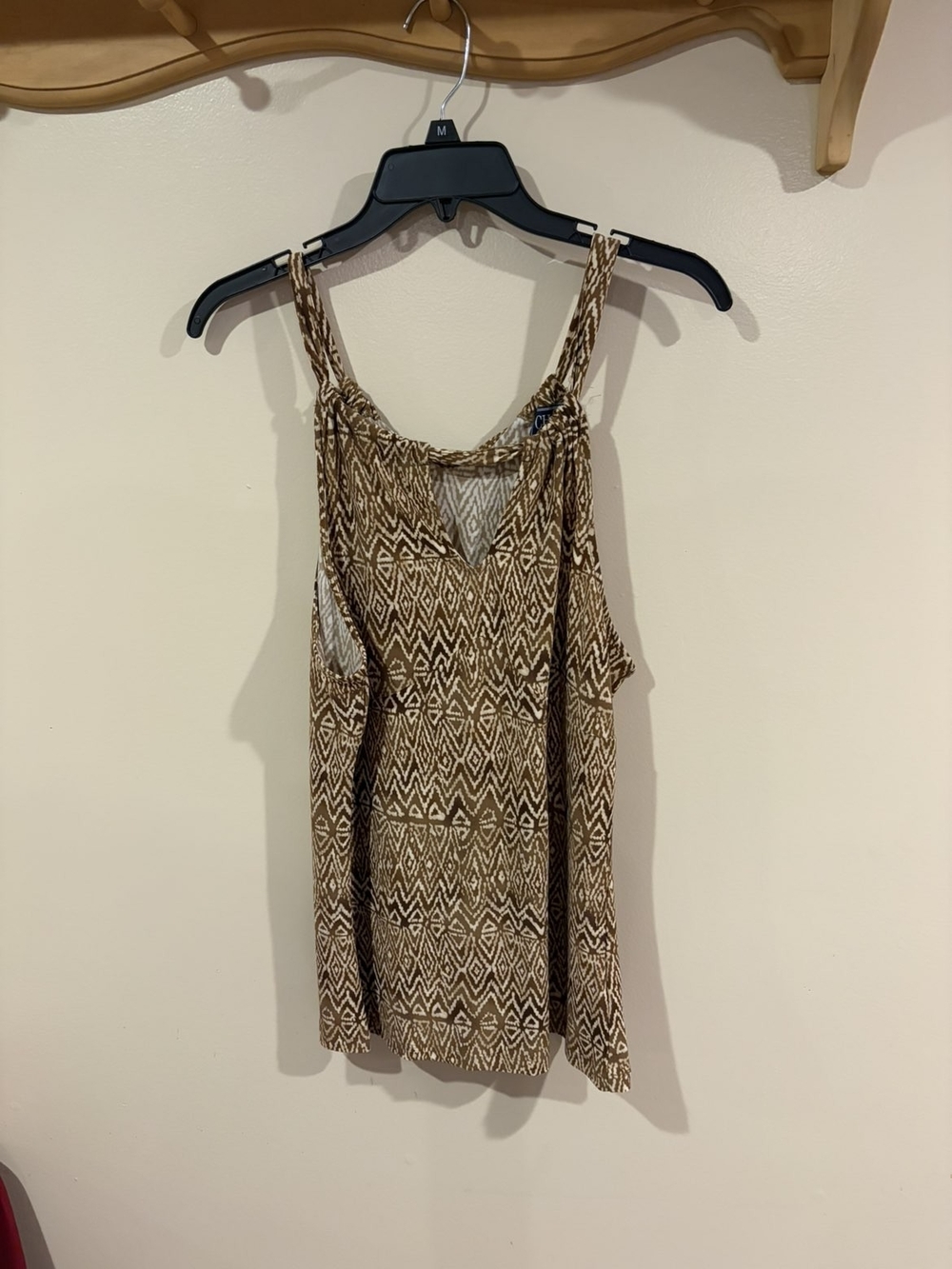 Chaps Brown Geo-Print Sleeveless Tank Top